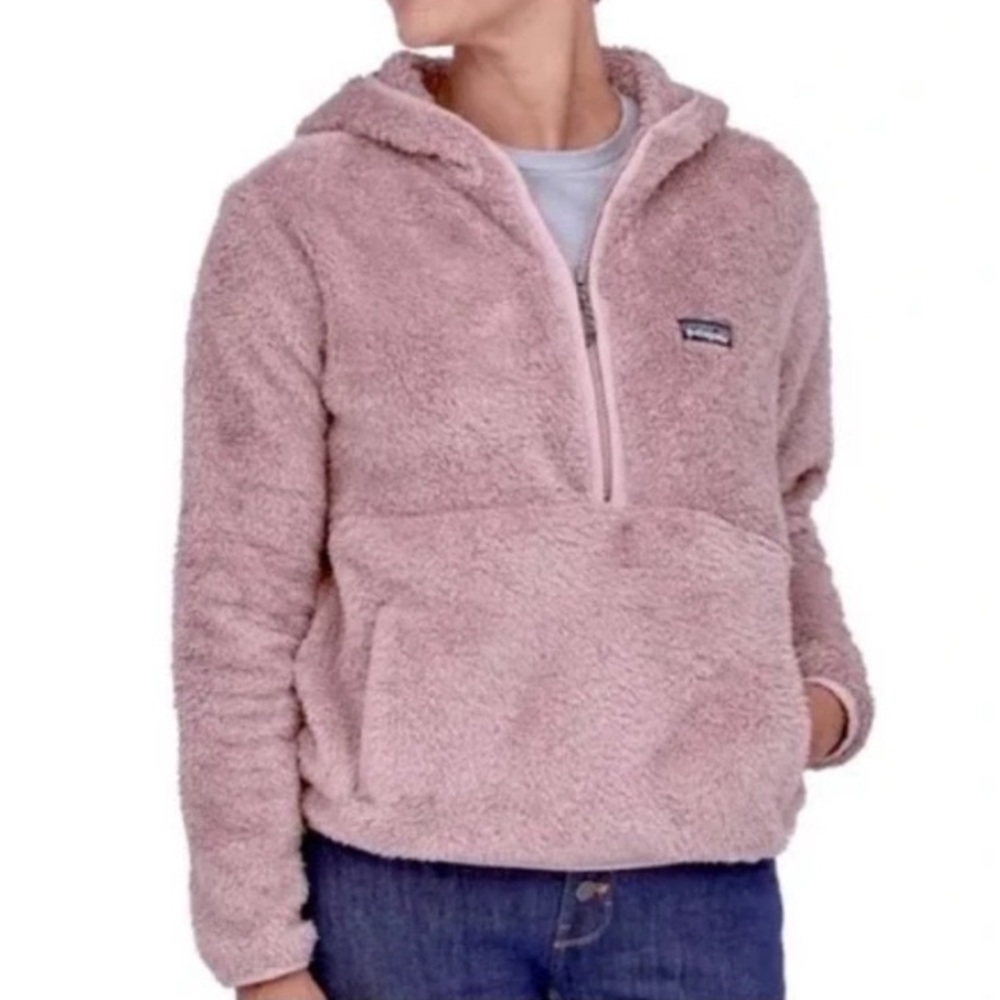 Patagonia Los Gatos Dusty Pink Fleece half zipper Pullover Hoodie
